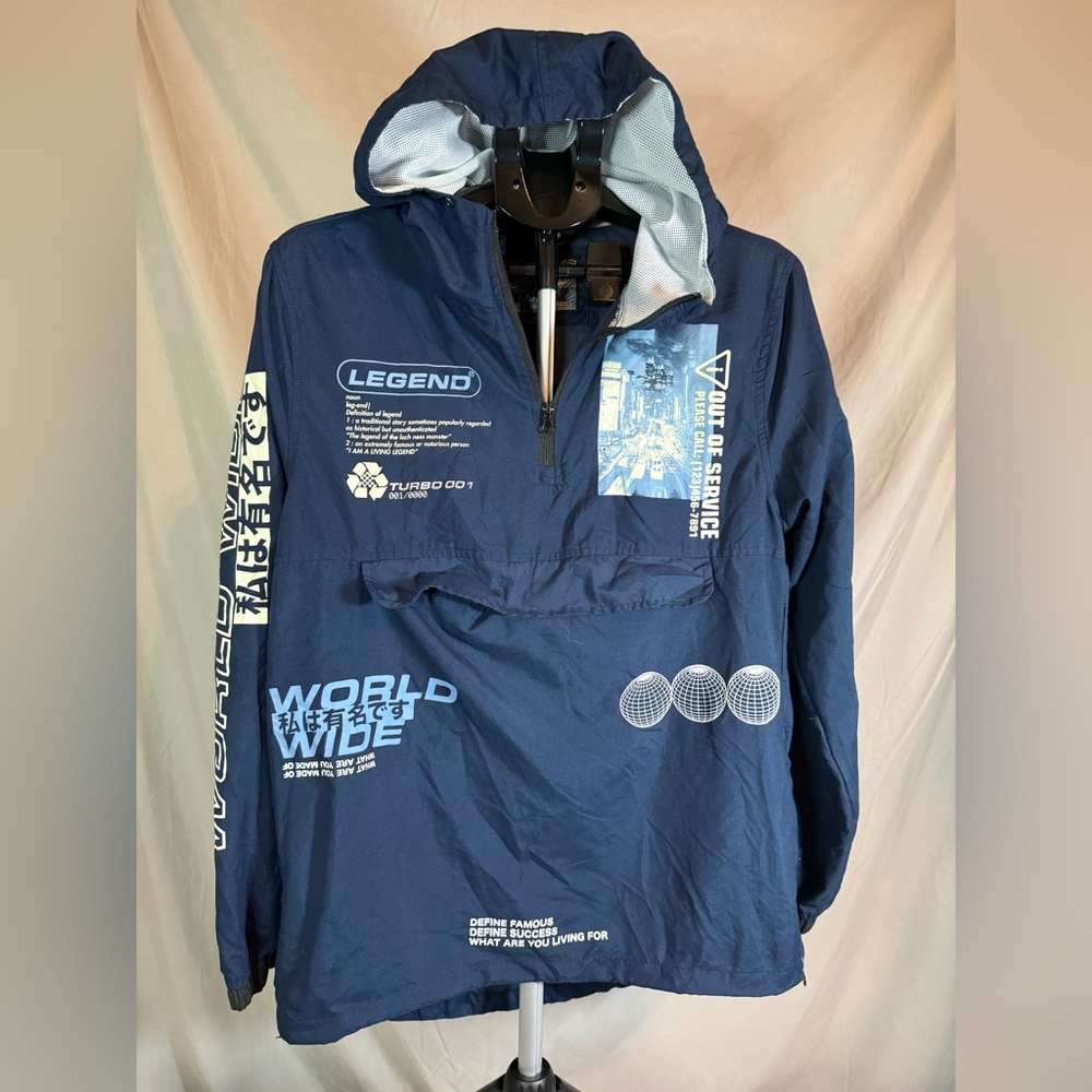Brooklyn Cloth Limited Edition Anorak/Windbreaker Jacket – Navy Blue- Small 🌊🌀